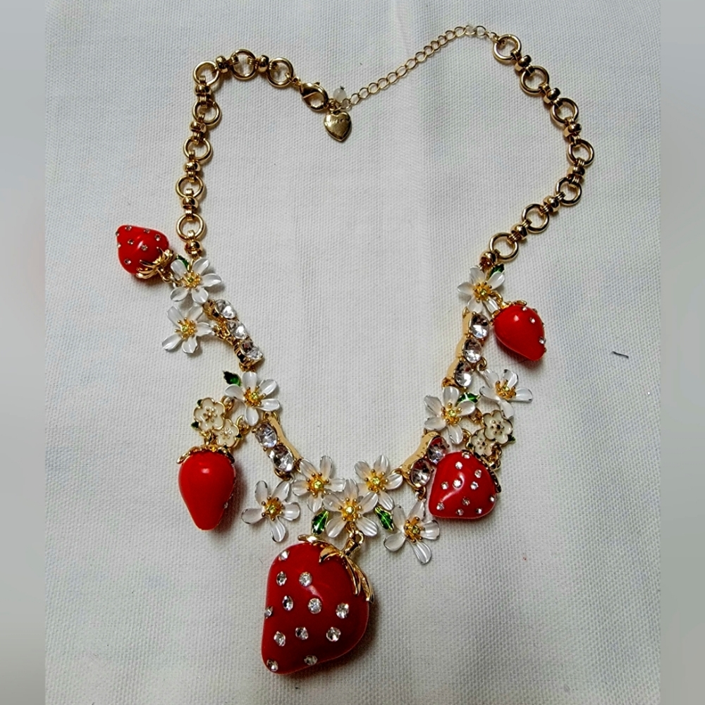 Betsy Johnson Strawberry Necklace